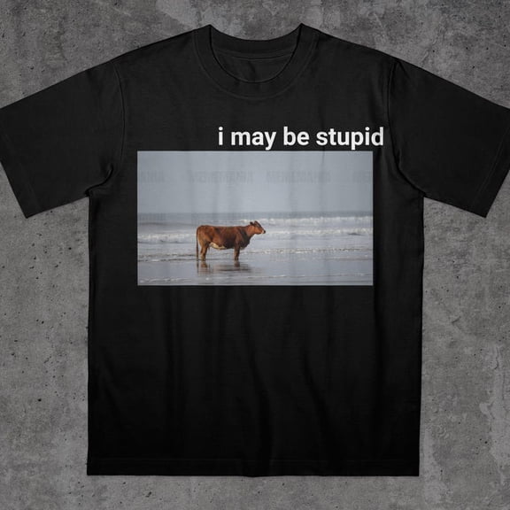 Funny Cow Beach Meme T-Shirt, Brain Rot Internet Humor Tee, Viral Gen Z Meme Shirt, Unisex Graphic Apparel