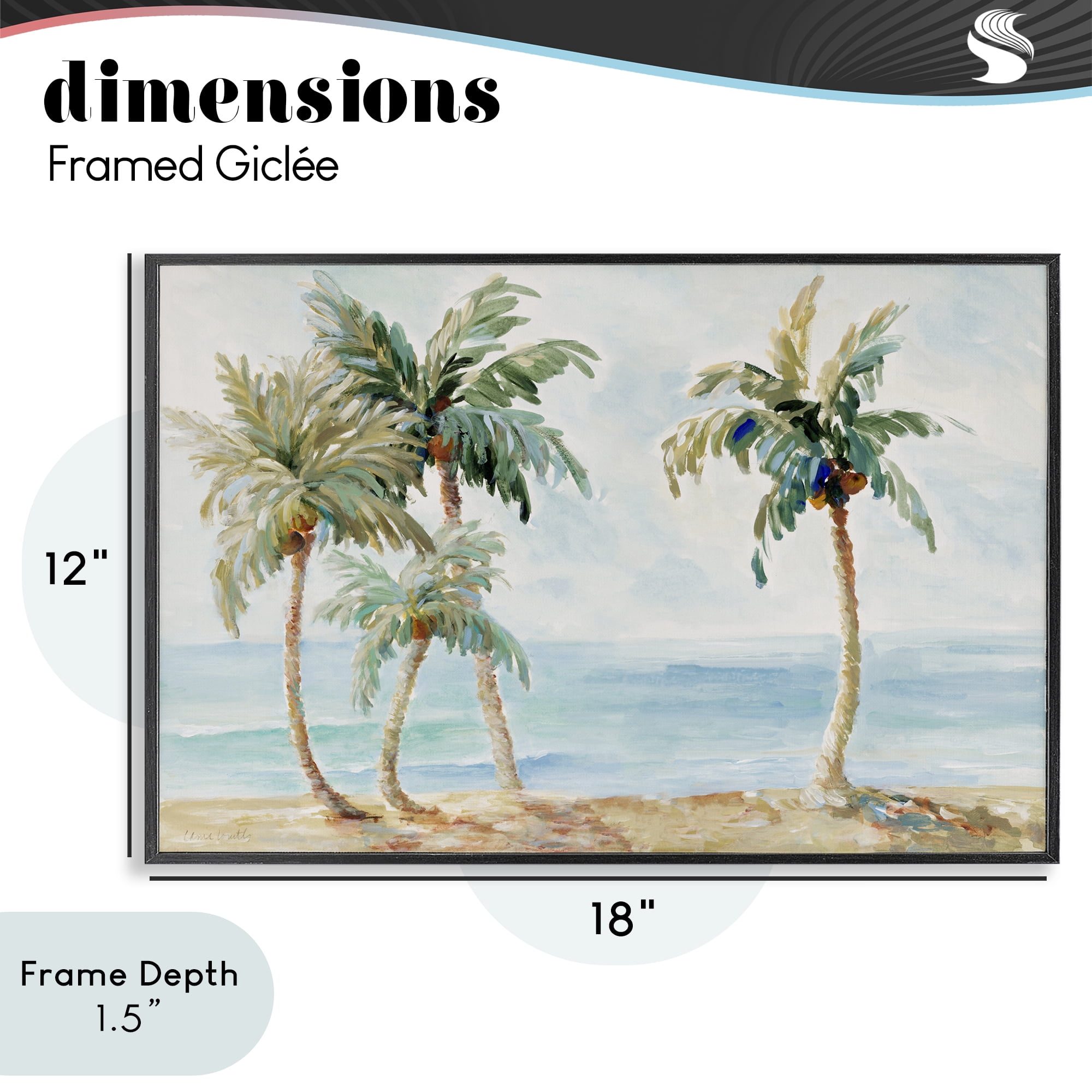 Stupell Industries Palm Trees in Paradise Black Framed Giclee Art, design by Lanie Loreth