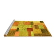 thumbnail image 2 of Ahgly Company Machine Washable Indoor Rectangle Patchwork Yellow Transitional Area Rugs, 5' x 7', 2 of 4