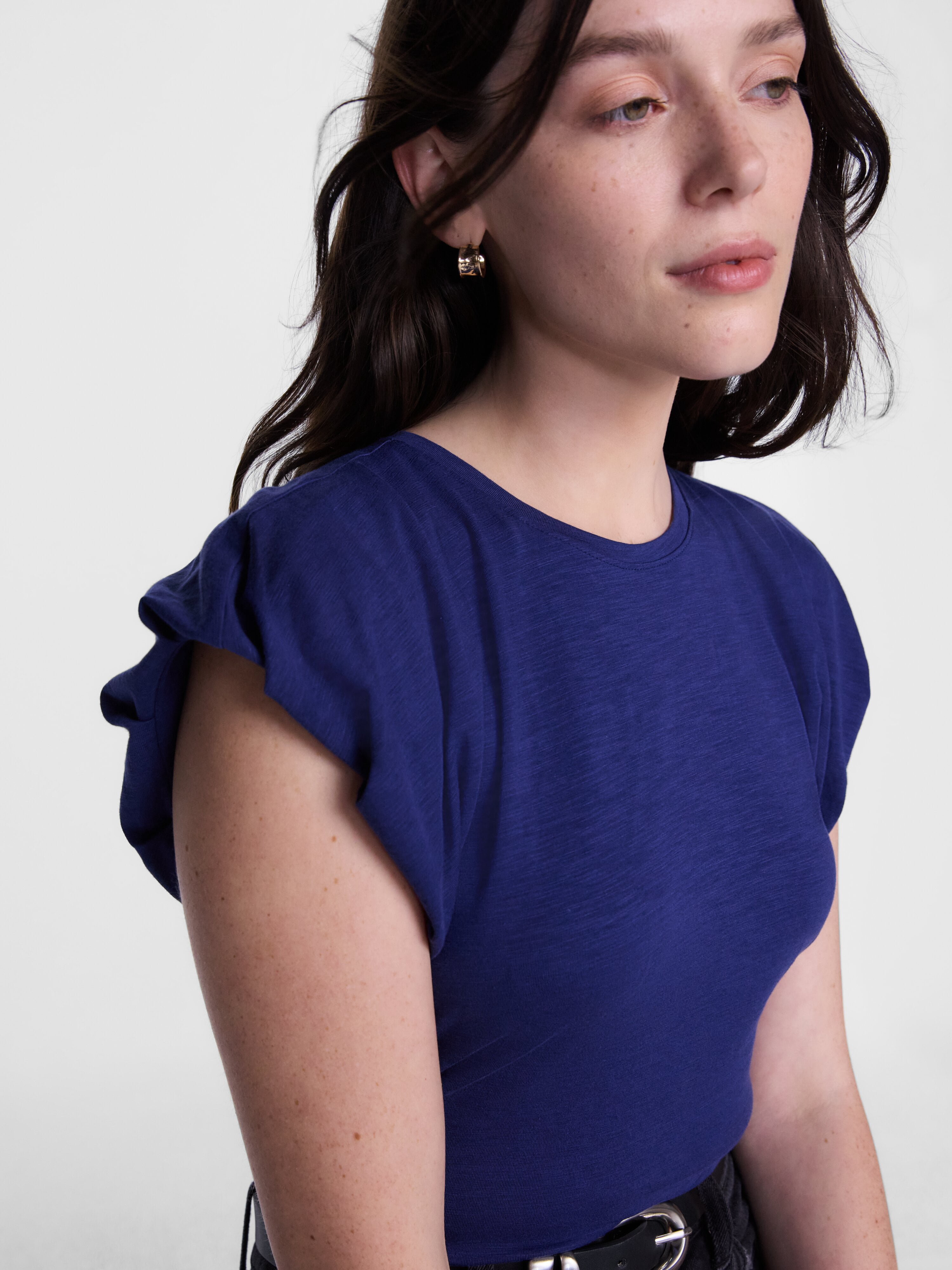 Scenario Women's and Women's Plus Tee with Short Bubble Cap Sleeves, Sizes XS-4X