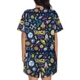 thumbnail image 3 of Picia Colorful Space Pajamas Sets for Women Soft Short-Sleeved Pjs with Lounge Shorts Two Piece Sleepwear-Medium, 3 of 9