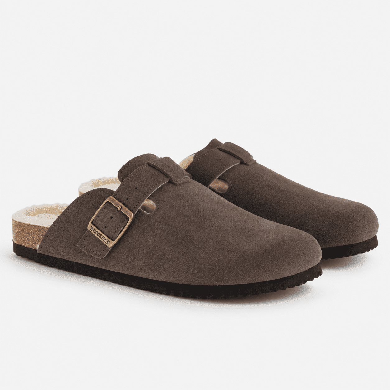 Woodstock Men's Beacon Lined Genuine Leather Comfort Clog Sandal with Faux Sherling Lining