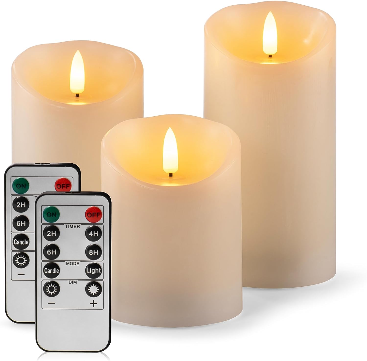Flameless Candles Battery Operated Pillar Real Wax Electric LED