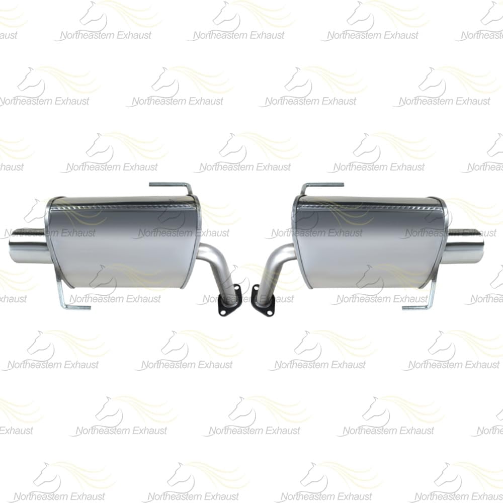 Northeastern Exhaust Passenger & Driver Side Mufflers Fits 2008-2014 Subaru Tribeca 3.6L SUV - Direct Fit | Stainless Steel