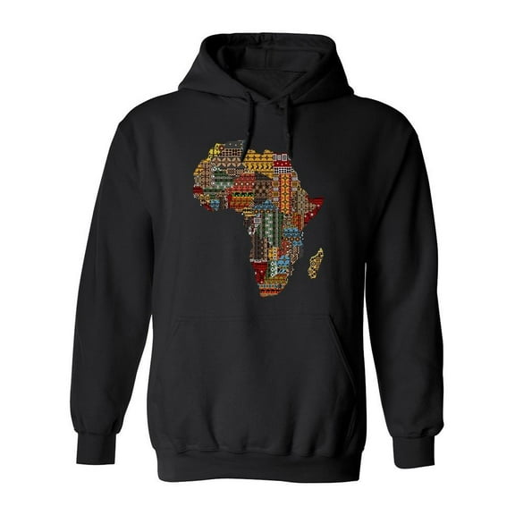Africa Map With Ethnic Figures Hoodie Men -Image by Shutterstock, Male XX-Large