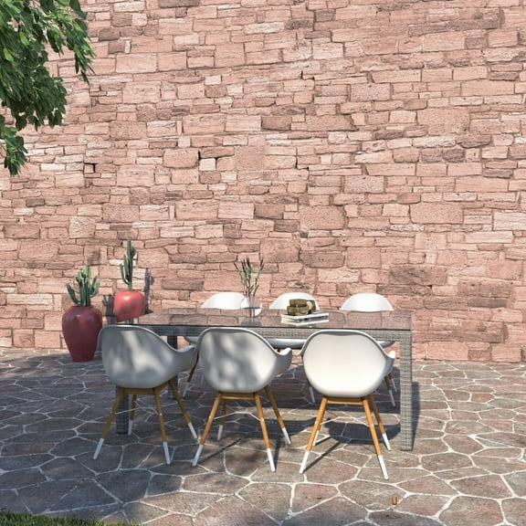 Amazonia Exeter 7-Piece Patio Rectangular Dining Table Set | Wicker Table | Ideal for Outdoors and Indoors