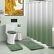 thumbnail image 2 of Juego de cortinas de ducha color verde salvia con alfombras, juegos de baño sólidos con cortina de ducha y alfombras, cortinas de ducha para baño, decoración de baño, 2 of 4