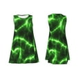 thumbnail image 7 of Picia Green Lightning Print Women’s Sleeveless Midi Swing Dress – A-Line Pleated Tank Sundress, Comfortable and Flowy T-Shirt Dress, 7 of 7