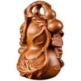 thumbnail image 4 of LOLIPPYY Traditional Chinese Style Gourd Ornament Set in Brown Sandalwood for Good Luck and Home Decoration, 4 of 8