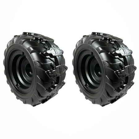 2 Genuine Power Wheels 3900-6454 Black Wheel For Jurassic World Dino Racer ATV