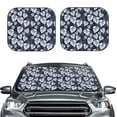 thumbnail image 2 of Bingfone White Leaves Windshield Sun Shade 2-Piece Foldable Car Front Window Sunshade for Most Sedans SUV Truck - Small, 2 of 7