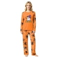 thumbnail image 2 of Family Halloween Pajama Set Long Sleeve Crew Neck, Soft Halloween Family Pajamas with Ghost Witch Hat Spider Web Print, Spooky Matching Halloween Pajamas Sleepwear, 2 of 4