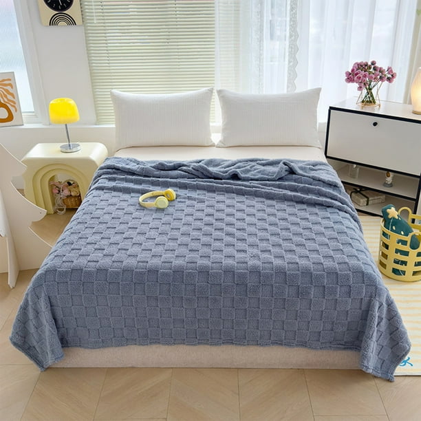 Manta Polar, Suave, Aterciopelada, De Felpa, Para Sofá Cama, Color Azul