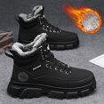 thumbnail image 4 of Botas de nieve cálidas para hombre, botas de algodón para exteriores, caña alta, además de zapatos para caminar de terciopelo, plataforma con cordones, botines para motocicleta, 2025, 4 of 5