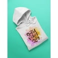 thumbnail image 3 of Good Vibes Only Slogan Hoodie Women -Image by Shutterstock, Female Small, 3 of 4