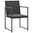 thumbnail image 2 of vidaXL 9 Piece Outdoor Dining Set with Cushions Poly Rattan Black, 2 of 5