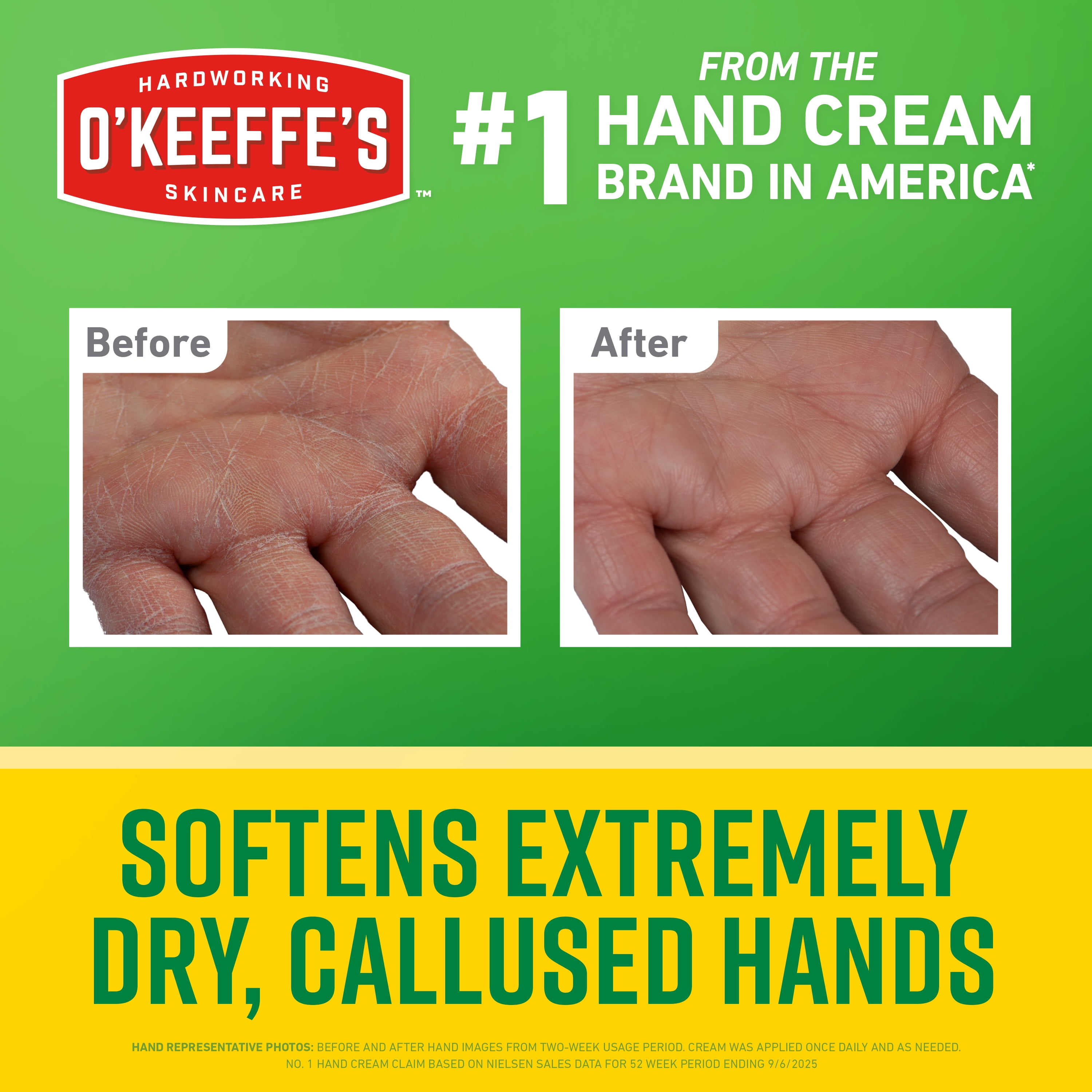O'Keeffe's Working Hands Intense Renewal Hand Cream, 3oz Tube (Pack of 1) - Softens and Smooths Extremely Callused, Dry Hands