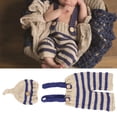 thumbnail image 1 of Newborn Baby Photography Props Clothes Set for Newborns with Blue Stripe Design, 1 of 7