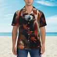 thumbnail image 2 of Susaid Red Panda Autumn Branches Print Short Sleeve Shirts Button Down Casual Shirts Summer Beach Aloha Button Down Short Sleeve for Men ,3X-Large, 2 of 7