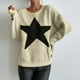 thumbnail image 1 of Suéter Suéter básico con estampado de estrellas, suéter informal de gran tamaño para mujer, traje diario holgado Kuymtek Blanco T S para Mujer, 1 of 7