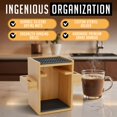 thumbnail image 4 of HEXNUB &acirc;?? Compact AeroPress Organizer Stand, Bamboo Coffee Caddy for AeroPress Coffee Maker, Accessories, Filters, Cups, Includes Mats - Black, 4 of 7