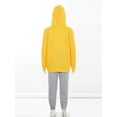 thumbnail image 4 of YEAHDOR Kids Boys 2Pcs Sweatsuit Activewear Long Sleeve Pullover Hoodie with Sweatpants Jogger Set Yellow&Gray 4-5, 4 of 7