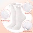 thumbnail image 5 of Bocaoying 8 Pairs Women's Lace Ankle Socks, White Frilly Cute Lettuces Socks Sheer Socks for Women with Bow & Heart, Sweet Lolita Thin Casual Socks, Y2K Styles Casual Socks for Daily Wear, 5-10, 5 of 7