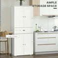 thumbnail image 4 of HOMCOM 72" Kitchen Pantry with Drawer, 4 Doors and 3 Adjustable Shelves, 4 of 10