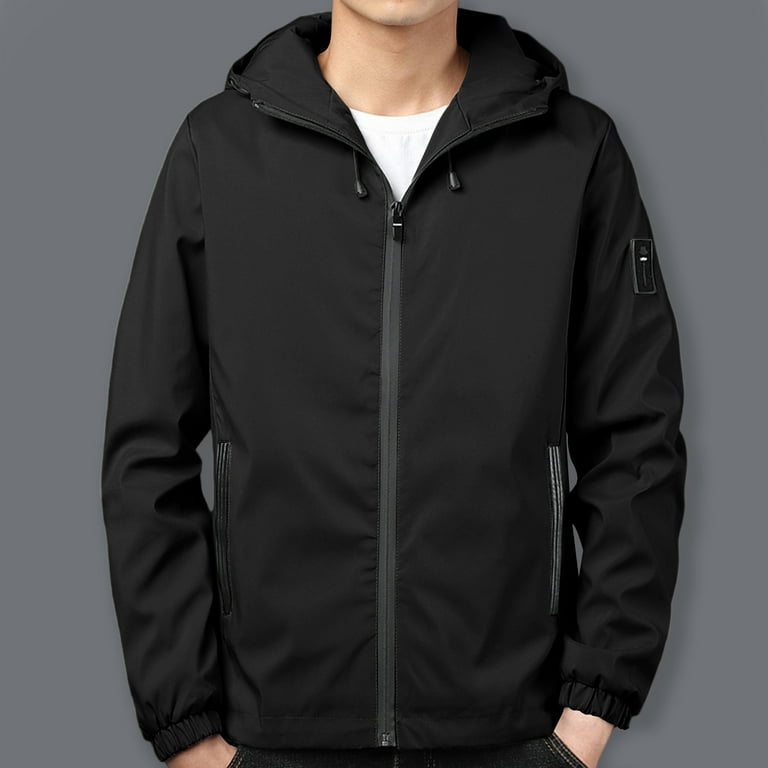 【Raucohouse】Cozy 2-way zip-up cotton jacket BXINGOHAI Men's Lightweight Jackets Full Zip Up Light Coat