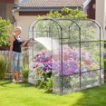 thumbnail image 3 of Lilypelle Tall Garden Arch Trellis with Greenhouse Cover for Climbing Plants, 87in Tall Metal Plant Support Trellis Archway for Climbing Vine Vegetable/Fruit/Flower Outdoor Garden Arch Tunnel Trellis, 3 of 8