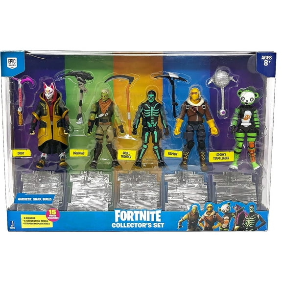 Fortnite Drift, Brainiac, Skull Trooper, Raptor & Spooky Action Figure 5-Pack