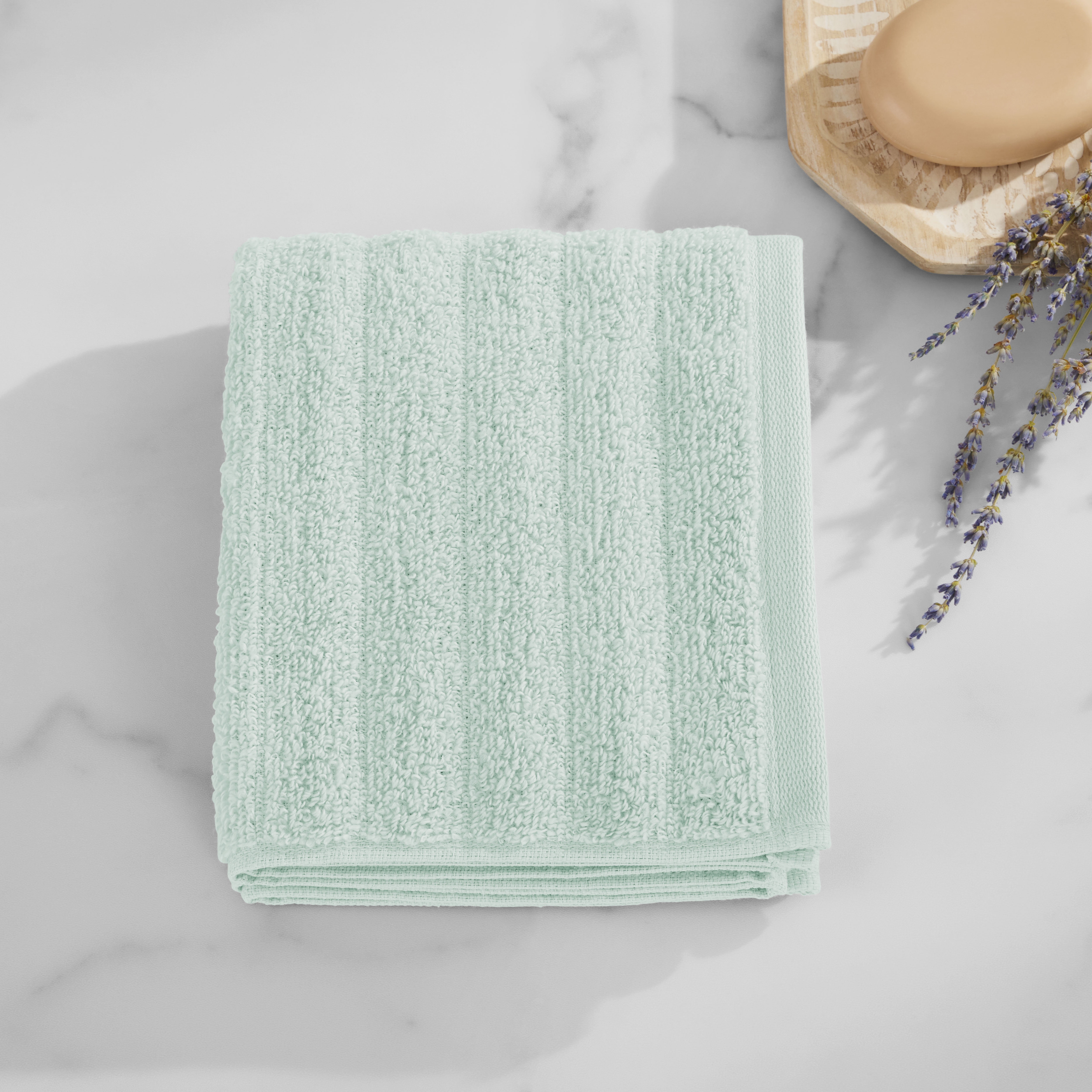 Mainstays Performance Textured Hand Towel, 16 in x 26 in, 100% Cotton, Quick Dry, Fade Resistant