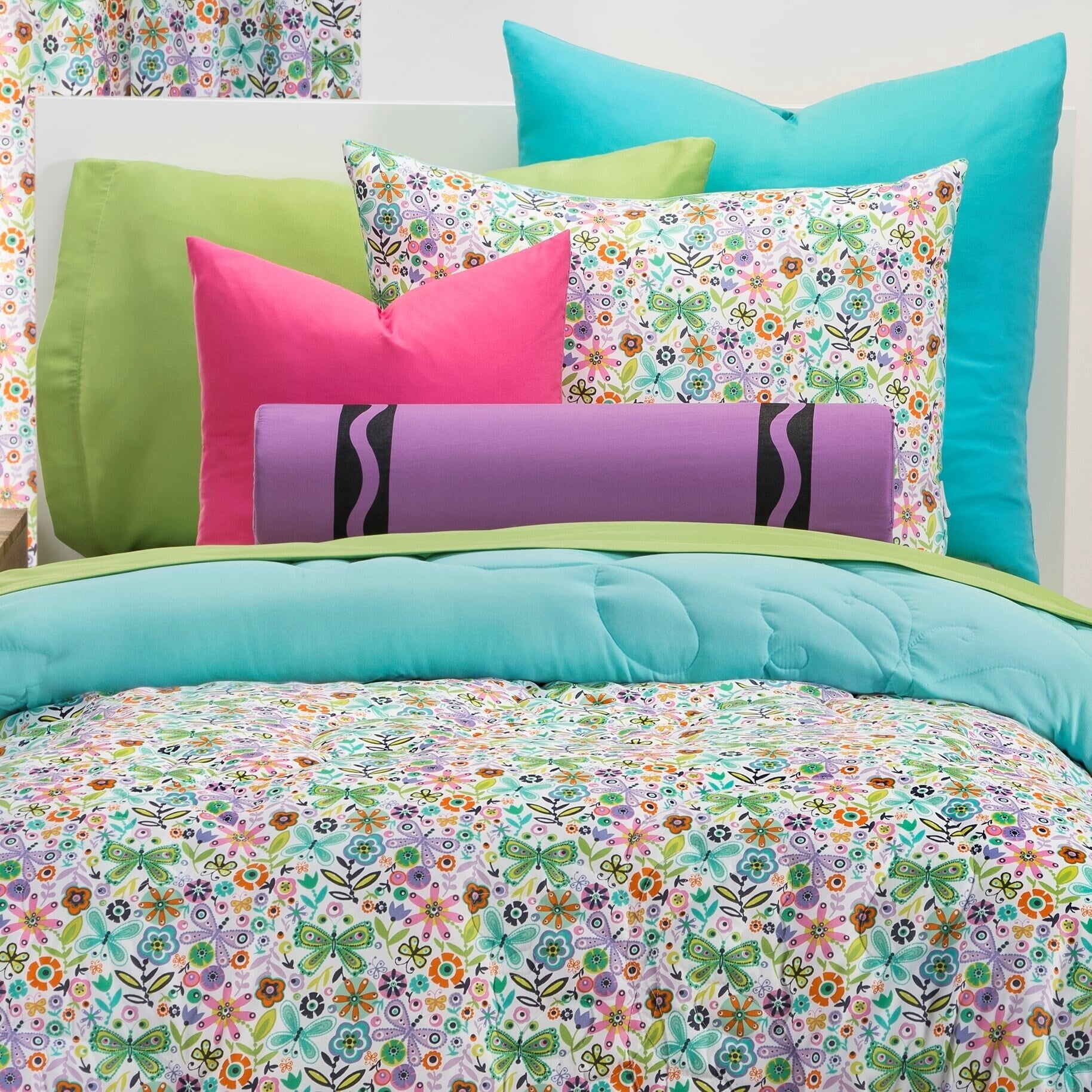 Crayola  Butterfly Garden Comforter and Sham Set 2 Piece Twin