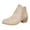 Khaki, variant on Retro Chelsea Boots Women Splice Leather Hollow out Chunky Stacked Heel Dress Fall Booties Pointed Toe Side Zipper Ankle Boots