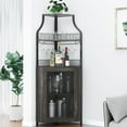thumbnail image 4 of Yeshouse Corner Wine Cabinet with Removable Wine Rack, Wine Bar Cabinet with Barn Door and Adjustable Shelves, Industrial Wine Cabinet for Dining Room, Living Room,Kitchen, 4 of 8