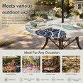 thumbnail image 6 of Round Outdoor Tablecloth with Umbrella Hole and Zipper, Navy Blue Coastal Tablecloth with Elastic Waterproof, Starfish Shell Coral Summer Beach Rustic Patio Table Covers for 45" - 54" Pool Tables, 6 of 9