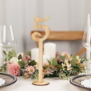 BalsaCircle 20 Natural 11 in Wood 1-20 Table Numbers Set on Sticks Round Base Party Events Decorations