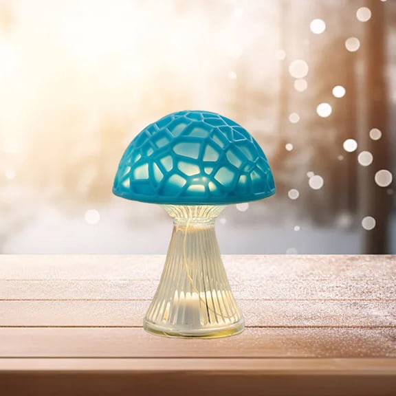 Rkxzt Portable Lamp Colorful Mushroom Lamp LED Nightlight Bedside Ambient Light Decoration Gift 7.5 x 4.8 x 10.5cm Home Decor|Plastic,Sky Blue