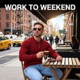 thumbnail image 6 of Smawell Men's Polo Sweater Long Sleeve Knit Shirt, Slim Fit Soft Stretch 3-Button Pullover for Business Casual & Weekend Wear, 6 of 7