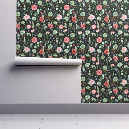Wallpaper Roll or Sample: Botanical Nature Flowers Floral Poppy Peony