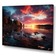 thumbnail image 2 of Designart "Pink Black Sunrise Majestic horizon II" Landscapes Canvas Wall Art, 2 of 5