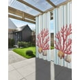thumbnail image 3 of nqOlkjepod Outdoor Curtains for Patio Waterproof, Red Coral Outdoor Privacy Panels Grommet, Coastal Shell Summer Beach Stripe Nautical Blackout Outside Curtains for Porch/Cabana 54"x95", 2 Panels, 3 of 8