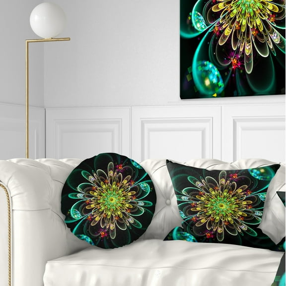 Designart 12" x 20" Green Polyester Throw Pillow