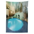 thumbnail image 3 of Ambesonne Pool Tablecloth Rectangular Table Cover, Spa Resort Relaxing, 60"x84", Blue Aqua Beige, 3 of 4