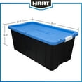 thumbnail image 3 of HART 40 Gallon Latching Plastic Storage Bin Container, Black with Blue Lid, Set of 3, 3 of 12
