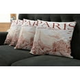thumbnail image 2 of Ambesonne Pink Throw Pillow Cover 4 Pack, Vintage Watercolor Paris, 24", Pink, 2 of 6