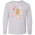 thumbnail image 3 of Inktastic Gingerbread Cookies and Christmas Candy Long Sleeve Youth T-Shirt, 3 of 5