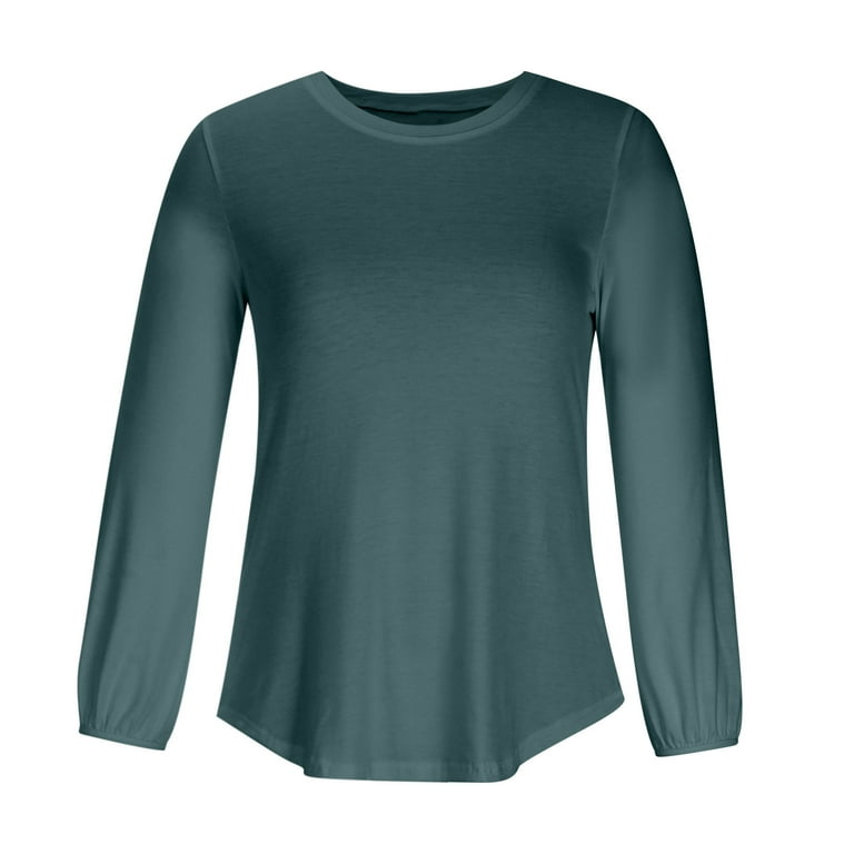 Womens Long Sleeve Tunic Tops for Leggings Casual Pullover Crew