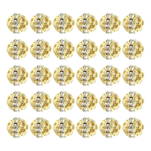 Miangastore 30pcs Loose Spacer Beads Crystal Rhinestones Spacer Beads for Jewelry Making