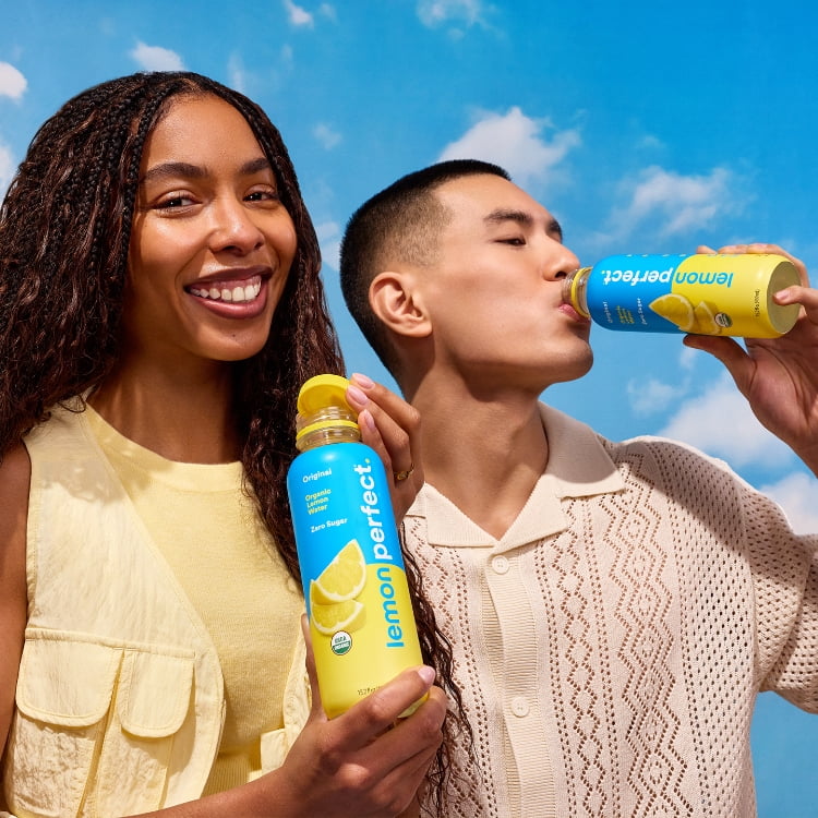 Lemon Perfect Flavored Lemon Water, 15.2 fl oz Bottles, 12 Pack
